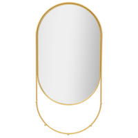 WANDSPIEGEL mit Haken 5,5/40/79,5 cm - Goldfarben, Metall (40/79.5/5.5cm) - Mauro Ferretti