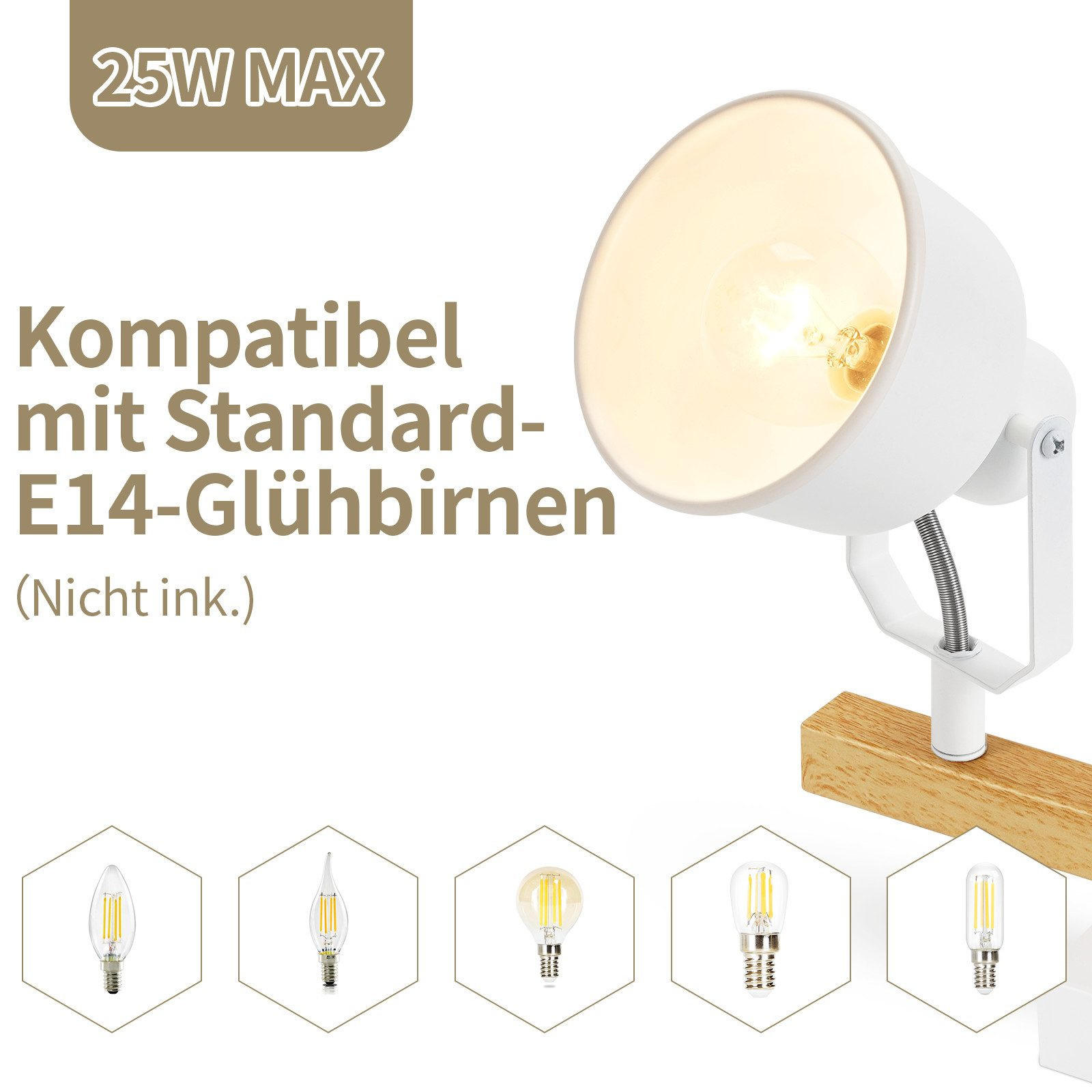 Thumbnail - Nettlife Deckenleuchtedodge641914, Weiß, Metall, 19x14x64 cm, Lampen & Leuchten, Innenbeleuchtung, Spots & Strahler, Dec...