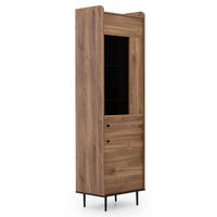 HOCHVITRINE Nero 60/40/200 Brandy Castello - Hellbraun/Schwarz, Glas/Holzwerkstoff (60/200/40cm) - Ravio