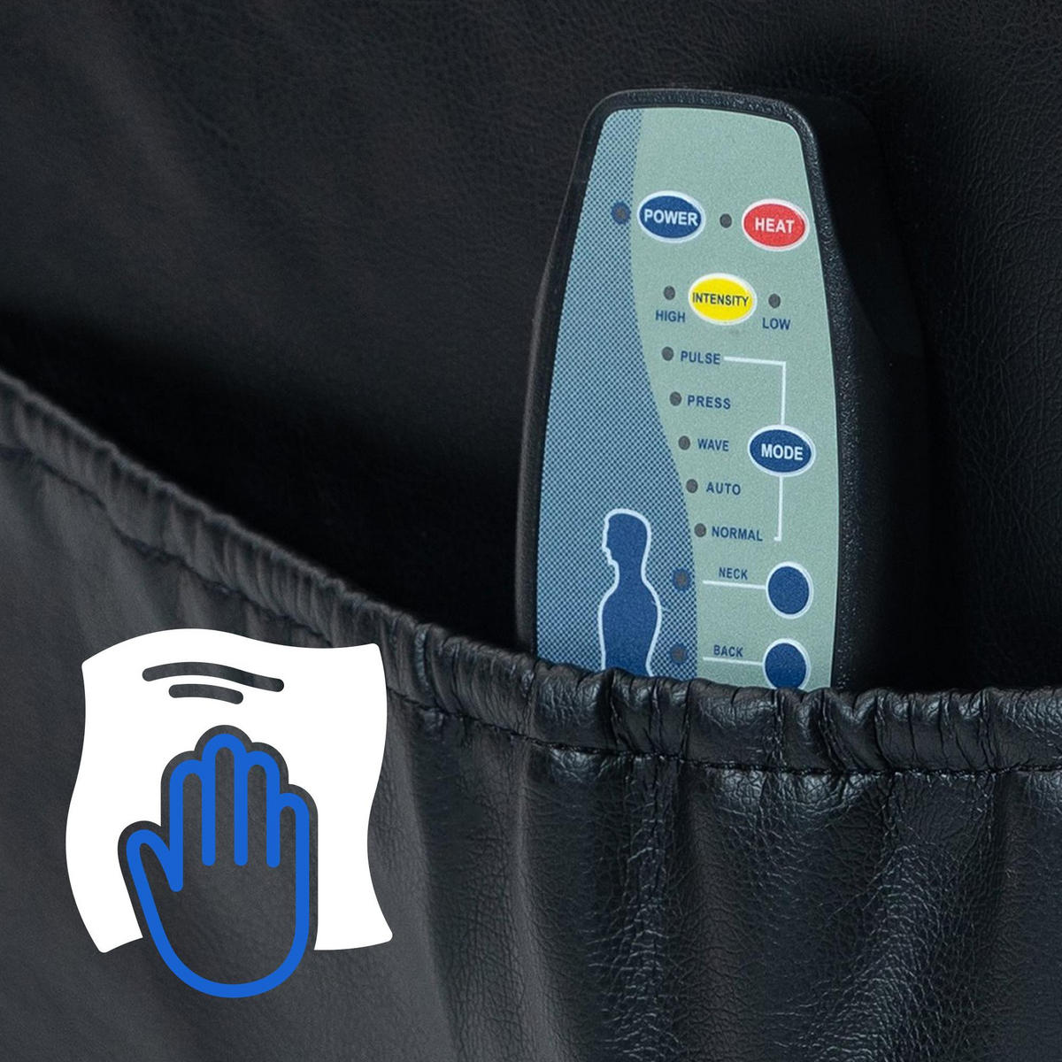 SESSEL Lederlook schwarz - Schwarz, Leder/Textil (83/105/94cm) - CLP