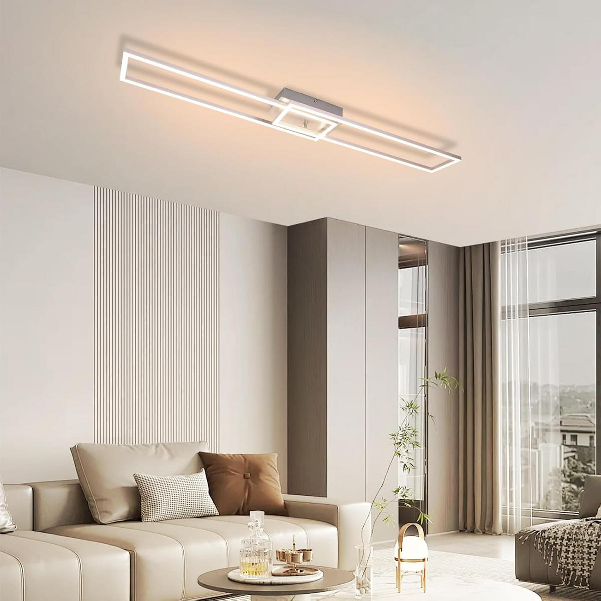 LED-DECKENLEUCHTE Schildhainbach 18.5/7.3/102.0 cm - Silberfarben, Metall (102/18.5/7.3cm) - ZMH