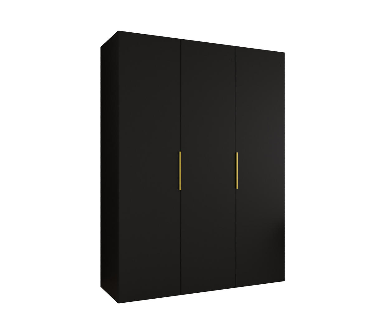DREHTÜRENSCHRANK 202/150/52 3-türig - Goldfarben/Schwarz, Holz (150/202/52cm) - MÖBEL KRYSPOL