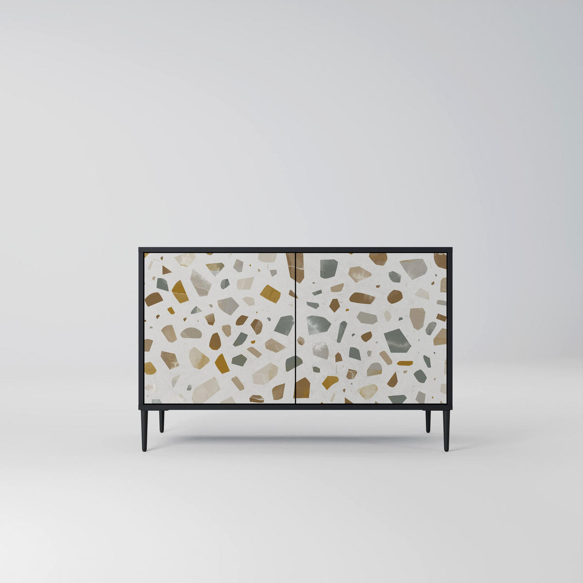 SIDEBOARD PIECES OF TOMORROW, Eicheneffekt, 111x42x77,5 cm, 2 Türen - Eichefarben/Buchefarben, Holzwerkstoff/Buchenholz (111/77.5/42cm) - SpaceRebels