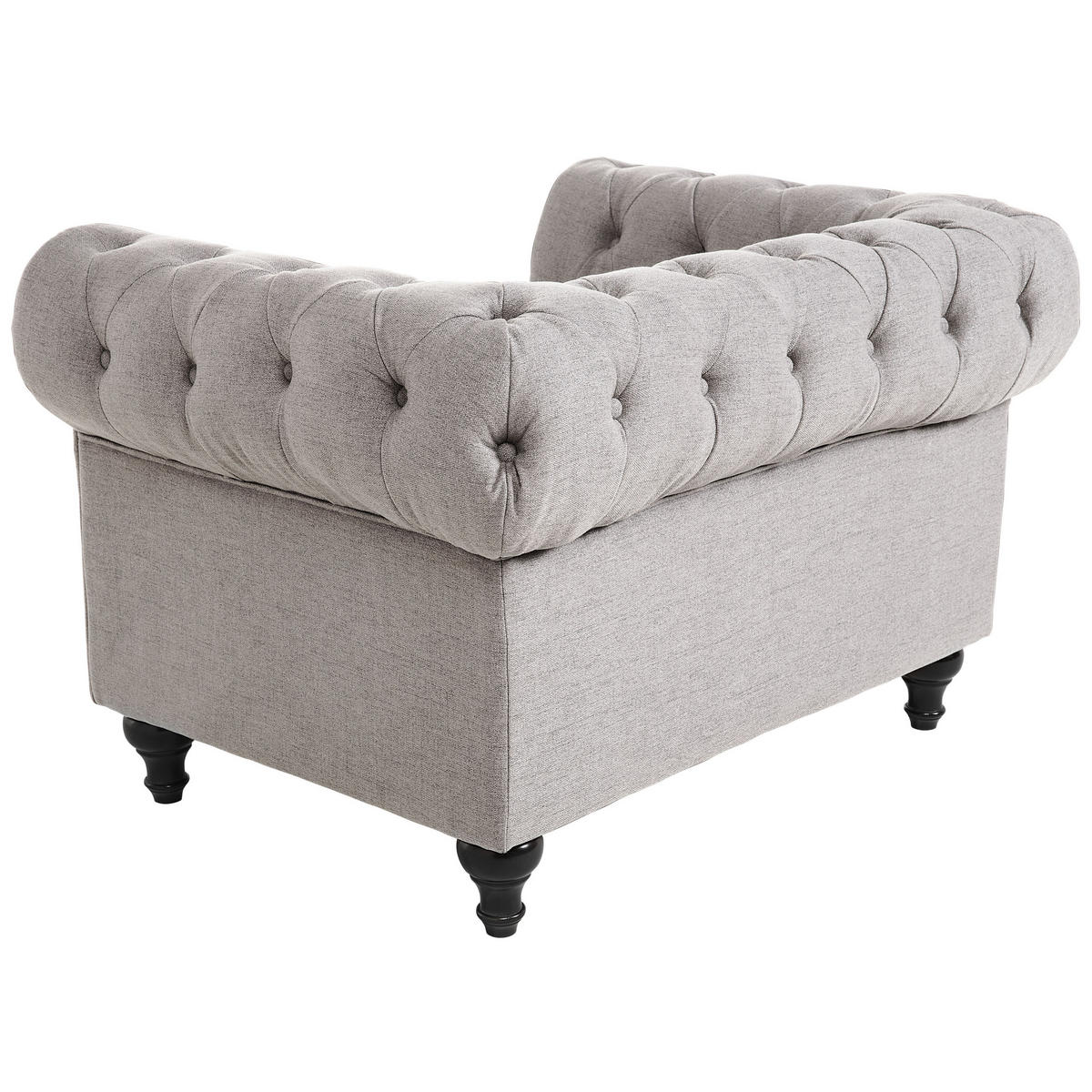 SESSEL Polsterbezug hellgrau Chesterfield - Hellgrau, Textil (110/70/75cm) - Beliani