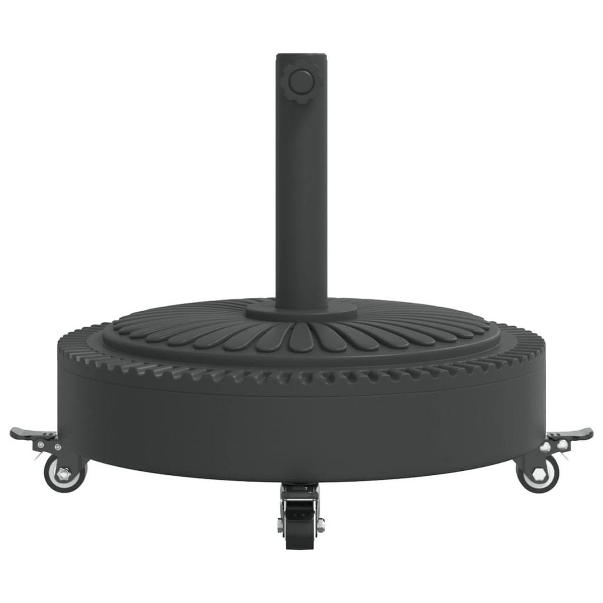 SONNENSCHIRMSTÄNDER Mit Rollen Für Ø38/48 Mm Mast 27 Kg Rund - Schwarz, Kunststoff (45/45cm) - vidaXL