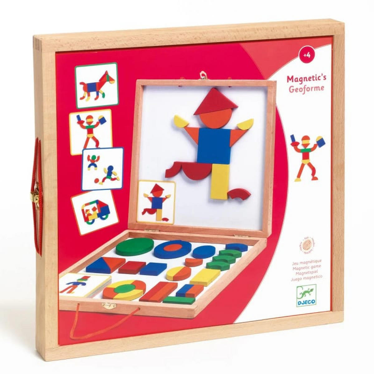 HOLZPUZZLE Djeco, Magnetspiel, Geoform - Naturfarben, Holz (30/30cm) - ich-zapfe