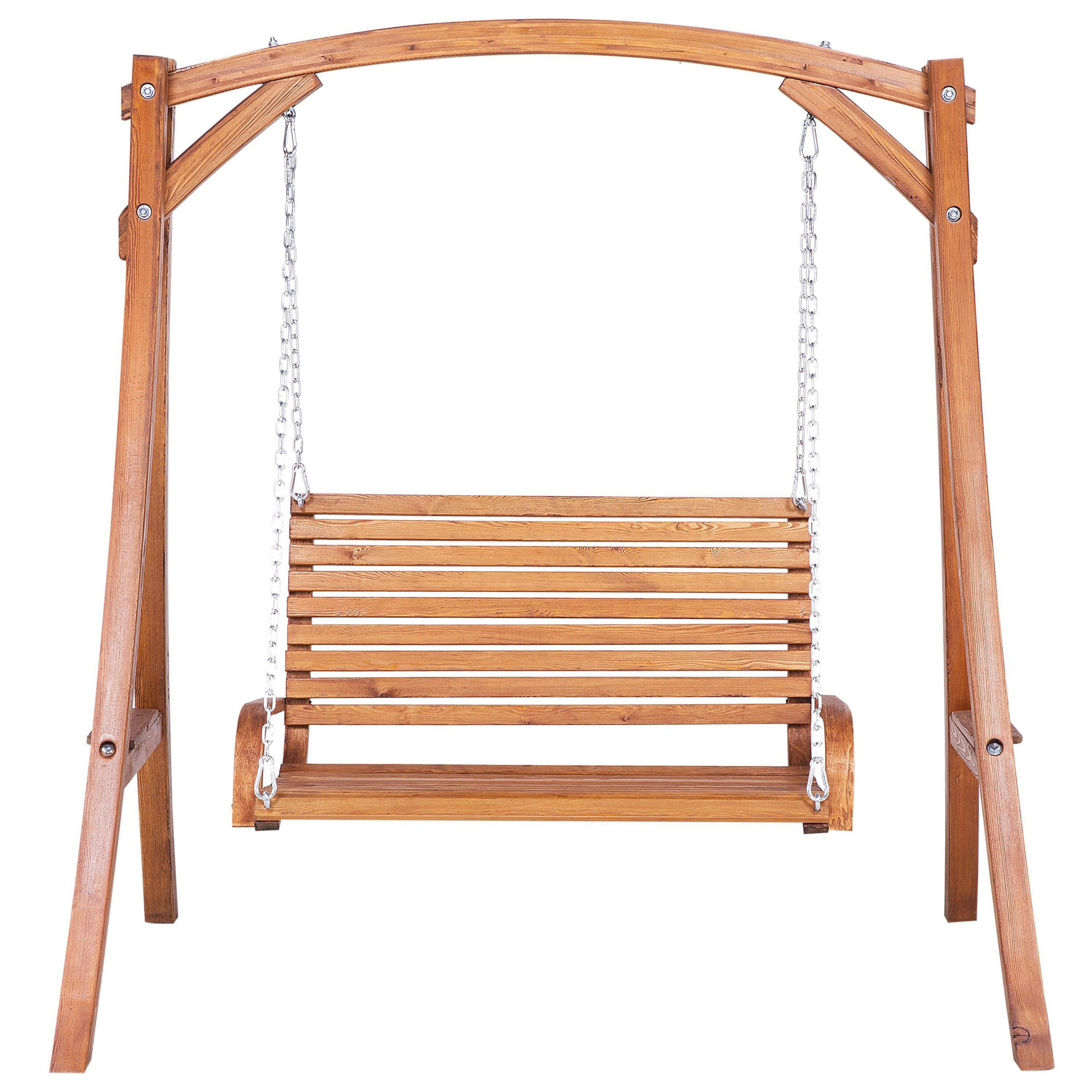 GARTENSCHAUKEL Lärchenholz dunkelbraun Novara - Dunkelbraun, Holz (170/175/128cm) - Beliani
