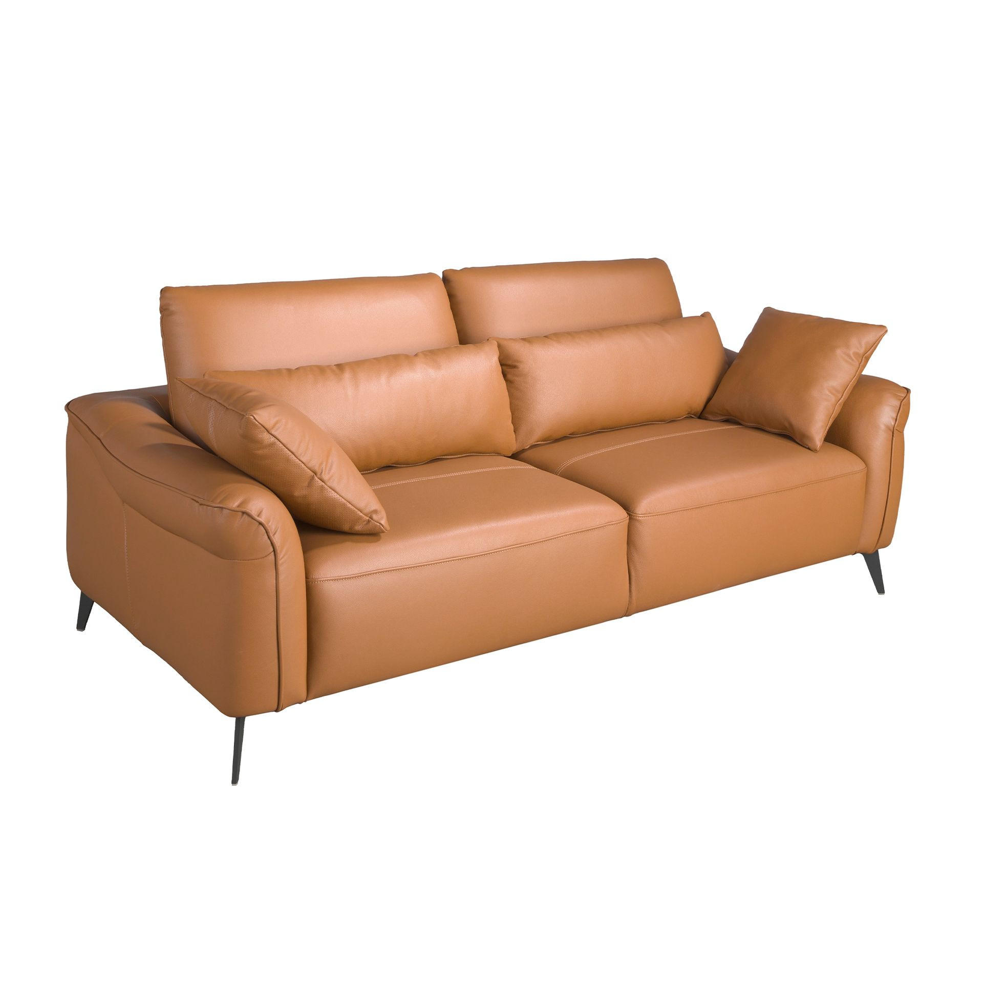 SOFA Klassisch Braun Schwarz 209/107/105 cm - Braun, Leder/Metall (209/105/107cm) - ANGEL CERDA