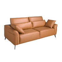 SOFA Klassisch Braun Schwarz 209/107/105 cm - Braun, Leder/Metall (209/105/107cm) - ANGEL CERDA
