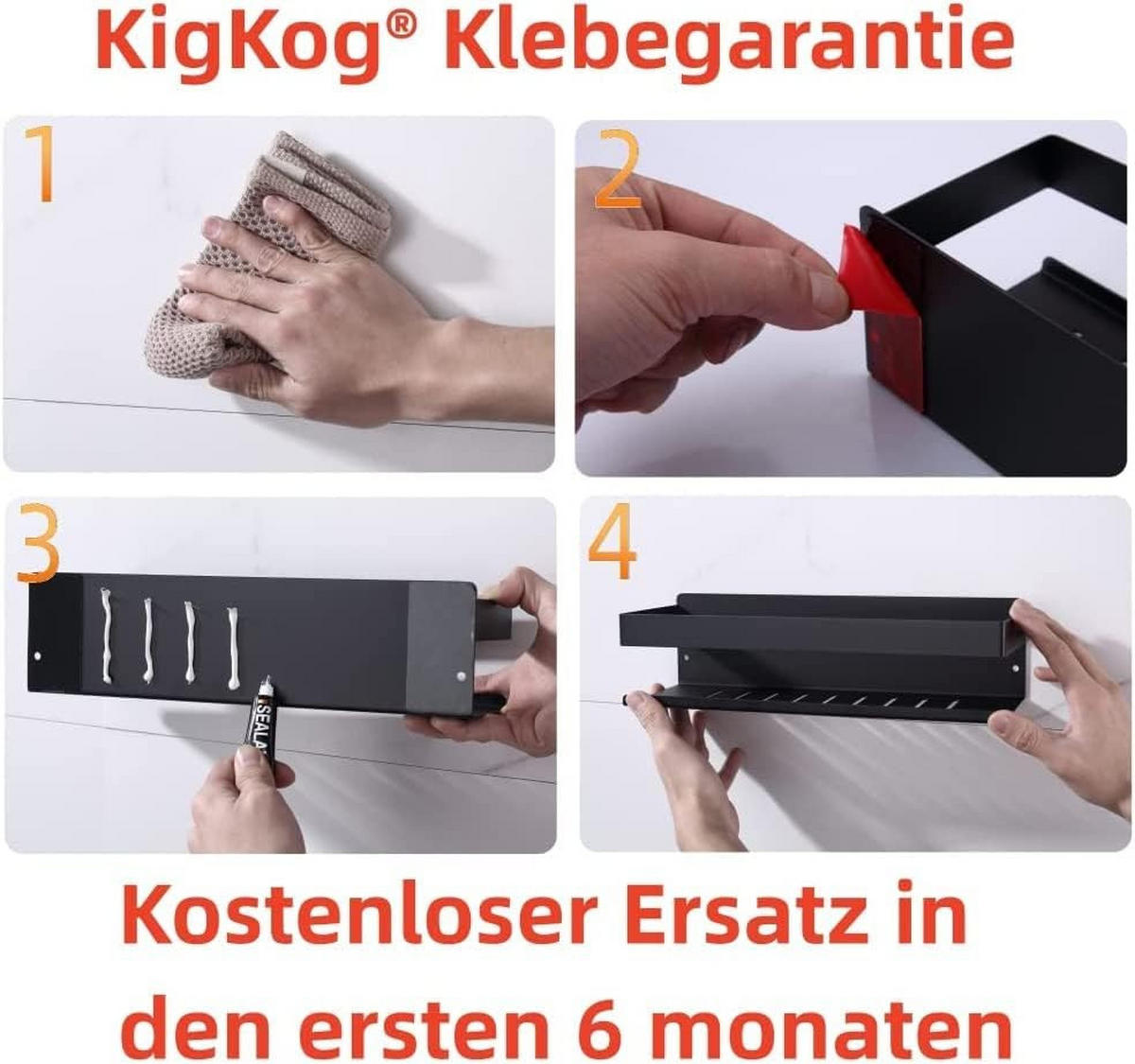 DUSCHREGAL , Schwarze Duschablage, 30 cm - Schwarz, Metall (10/8/30cm) - BELZ
