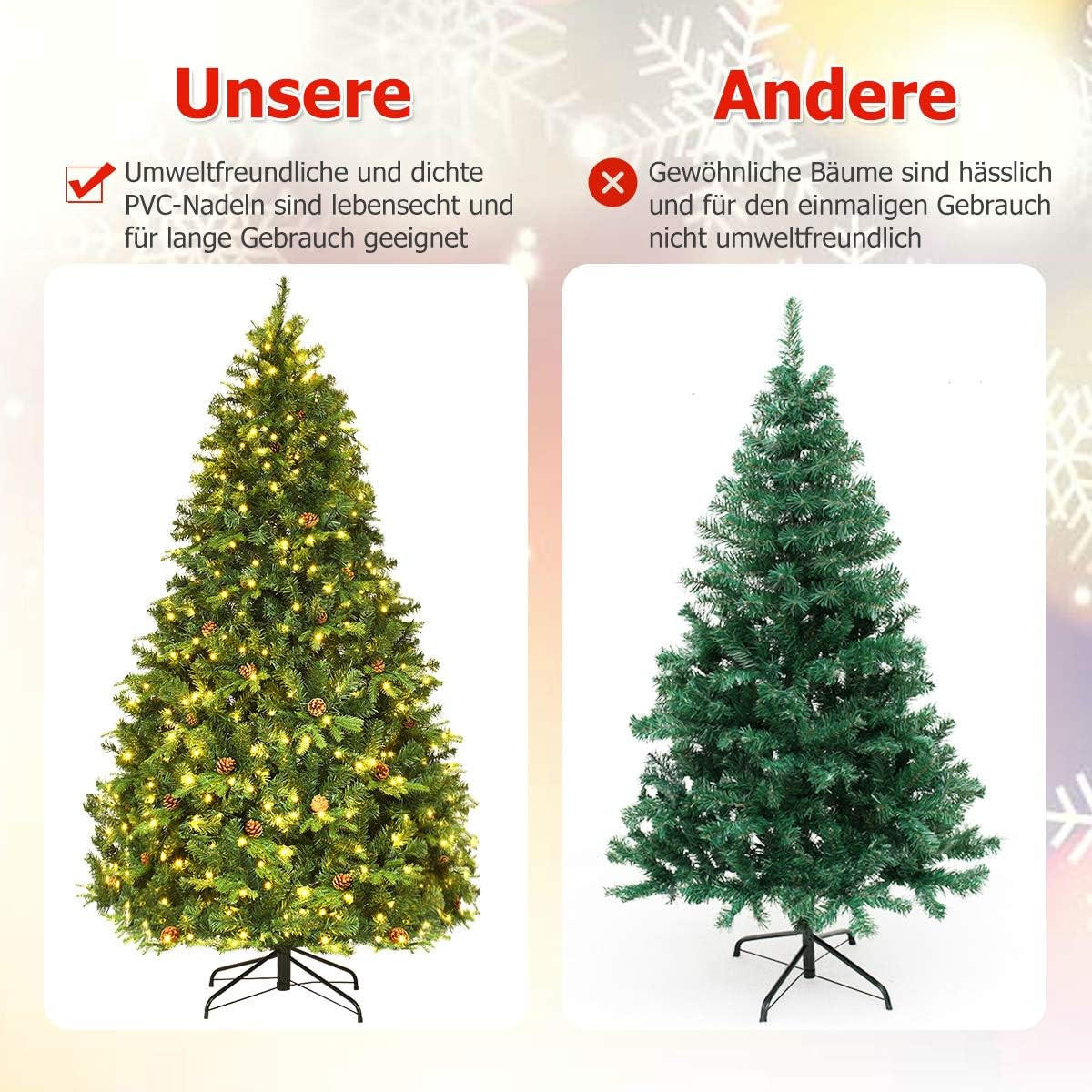 WEIHNACHTSBAUM Grün - Grün, Kunststoff (210cm) - COSTWAY