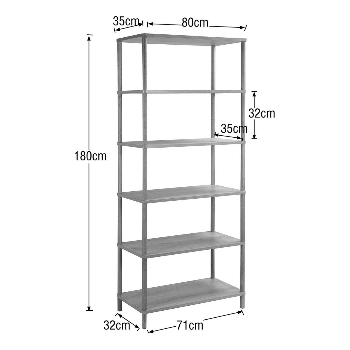 REGAL - Eiche Dekor / Eiche - Braun, Eichenholz/Holz (80/180/35cm) - home24