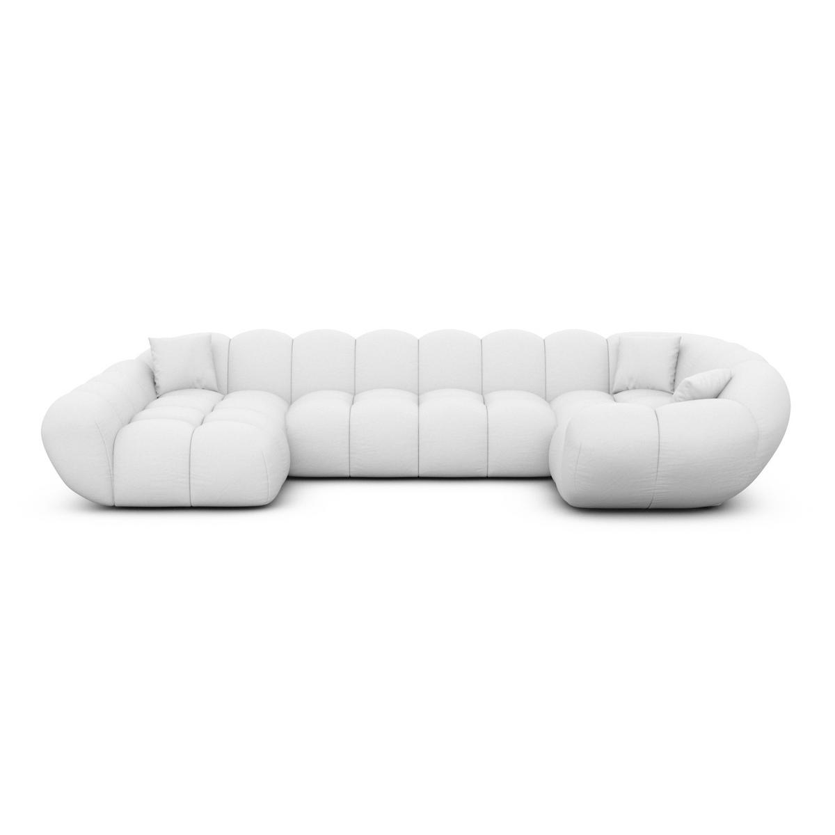 WOHNLANDSCHAFT Liva Weiß Kunstleder U-Form XL Links - Weiß, Kunststoff (323/70/193cm) - VAROYAL