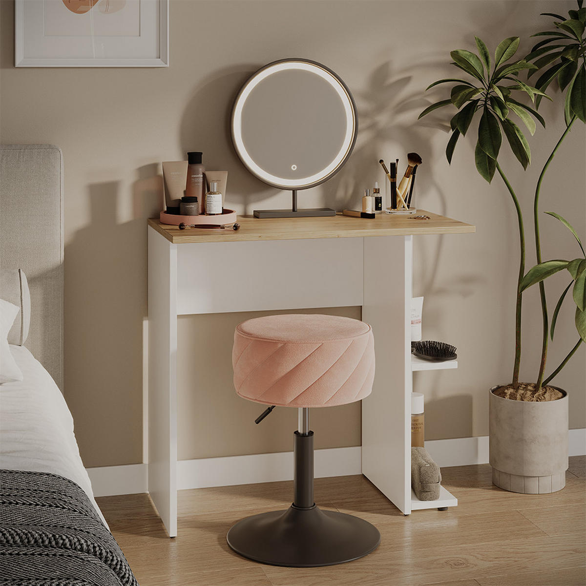 PSACÍ STŮL Simple Bílá/Artisan 80 x 40 cm - bílá/světle šedá, kompozitní dřevo (40/80/76cm) - Vicco