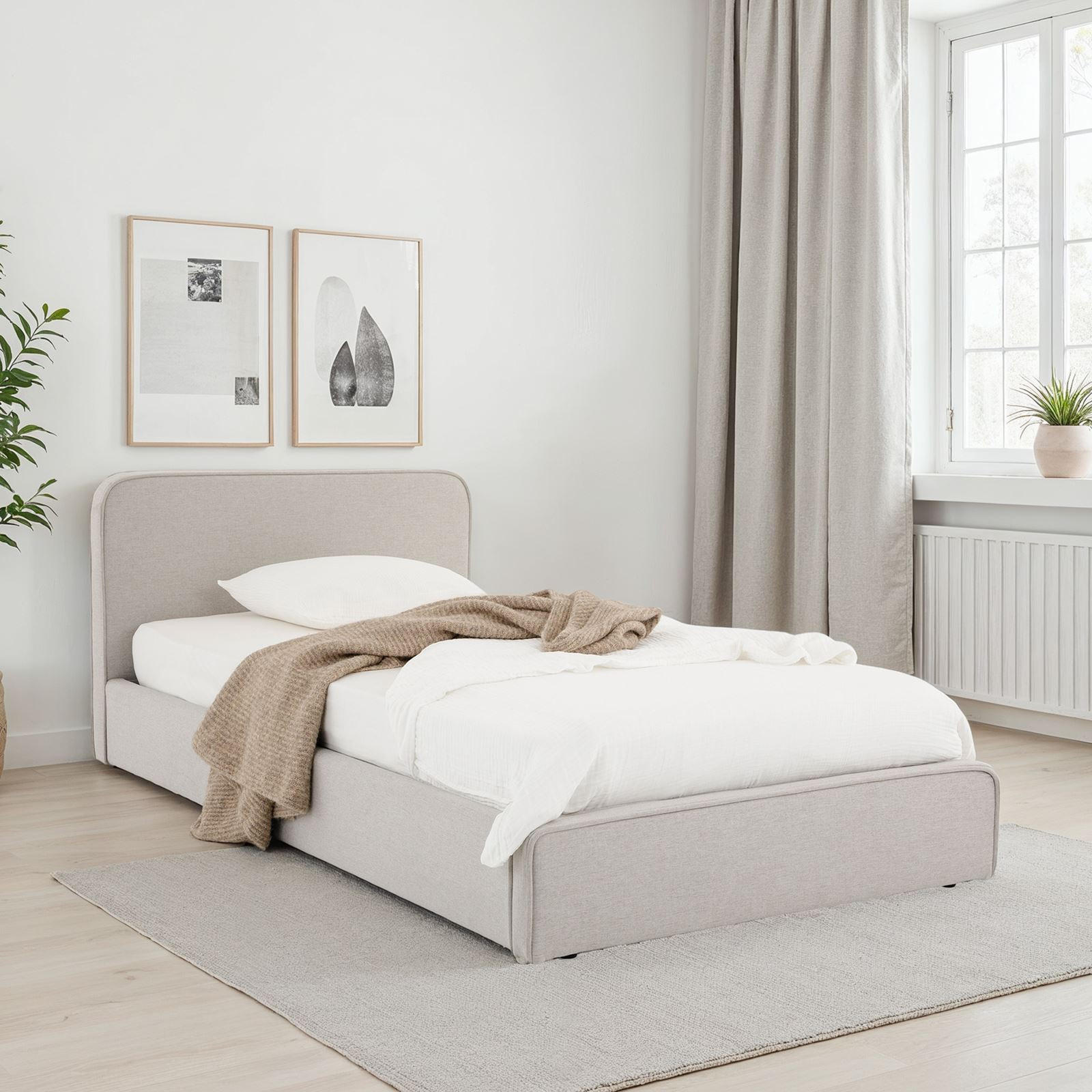 POLSTERBETT MARINI 90X200 CM - Hellgrau, Textil (90/200cm) - IDIMEX