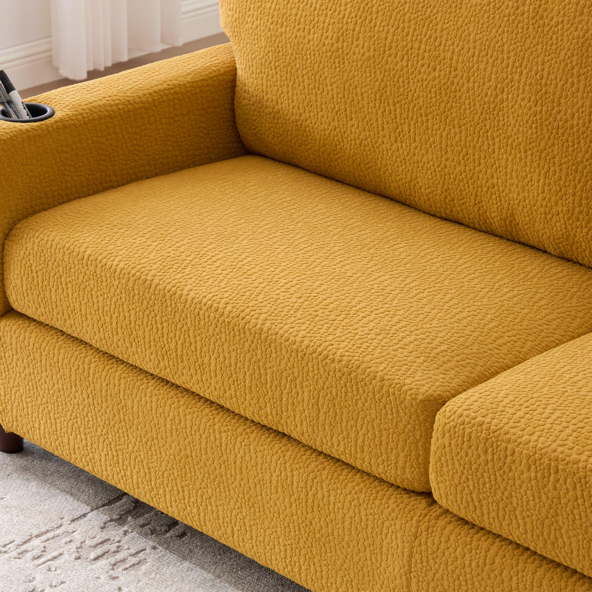 SOFA 2-Sitzer 203/77,5/86 cm Senfgelb - Gelb, Textil (77.5/86/203cm)