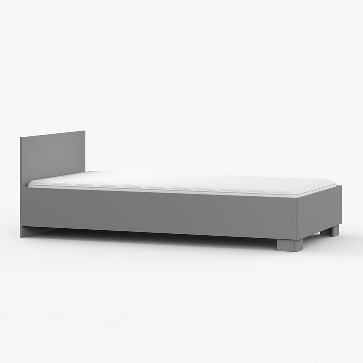 BETT 90×200 JONAS II 36 Grau/Grau - Grau, Holzwerkstoff - imoebel24