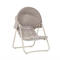 HÄNGESESSEL mit Sonnenschutz OGS62-MI - Ahornfarben, Fell/Metall (108/163/126cm) - SoBuy