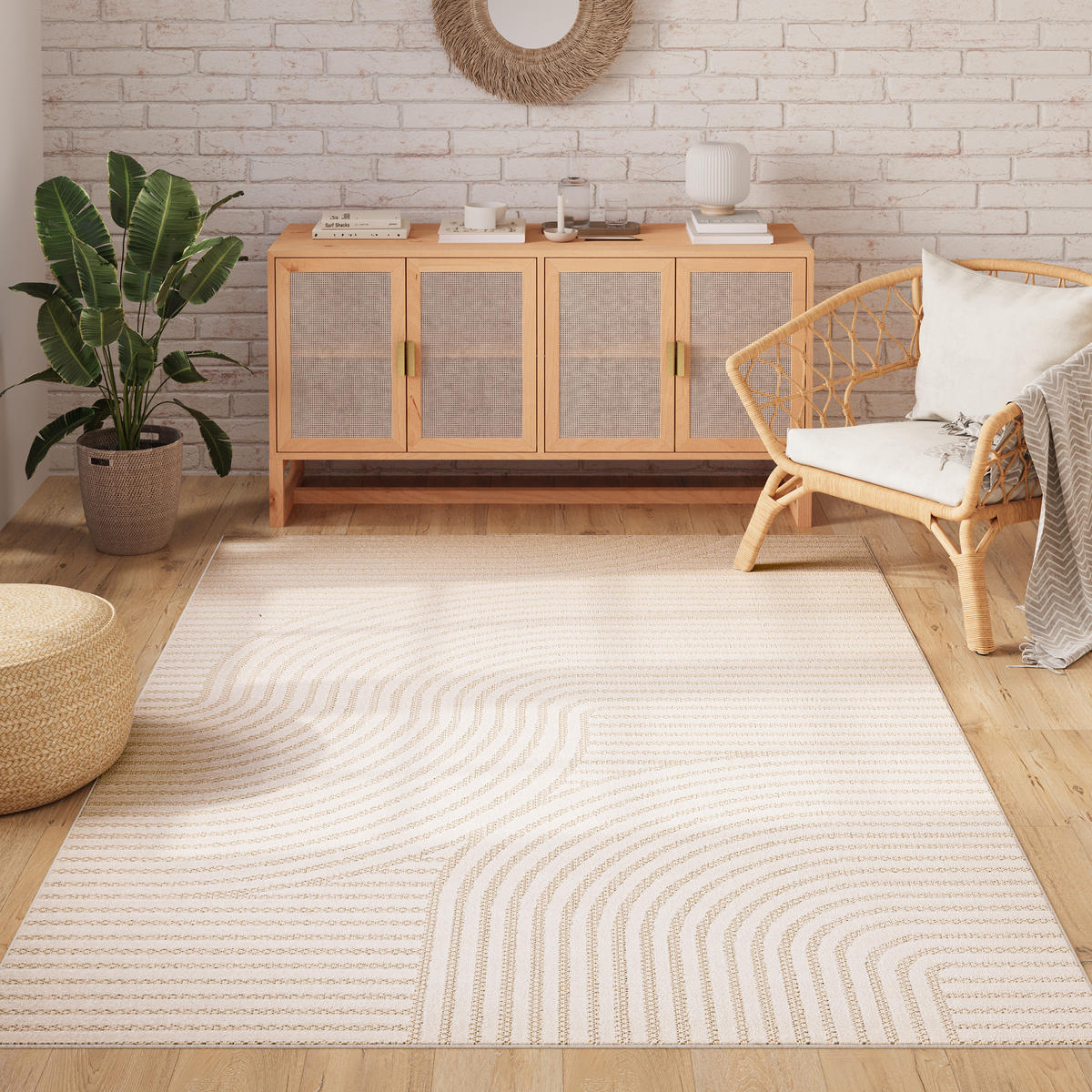 TEPPICH PATIO Creme 120/170 cm - Creme, Kunststoff (120/170cm) - Tapiso