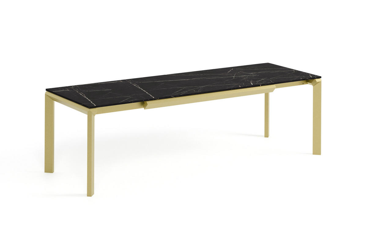 ESSTISCH FADO - Goldfarben/Graphitfarben, Holzwerkstoff (90/160/76cm) - Meblini