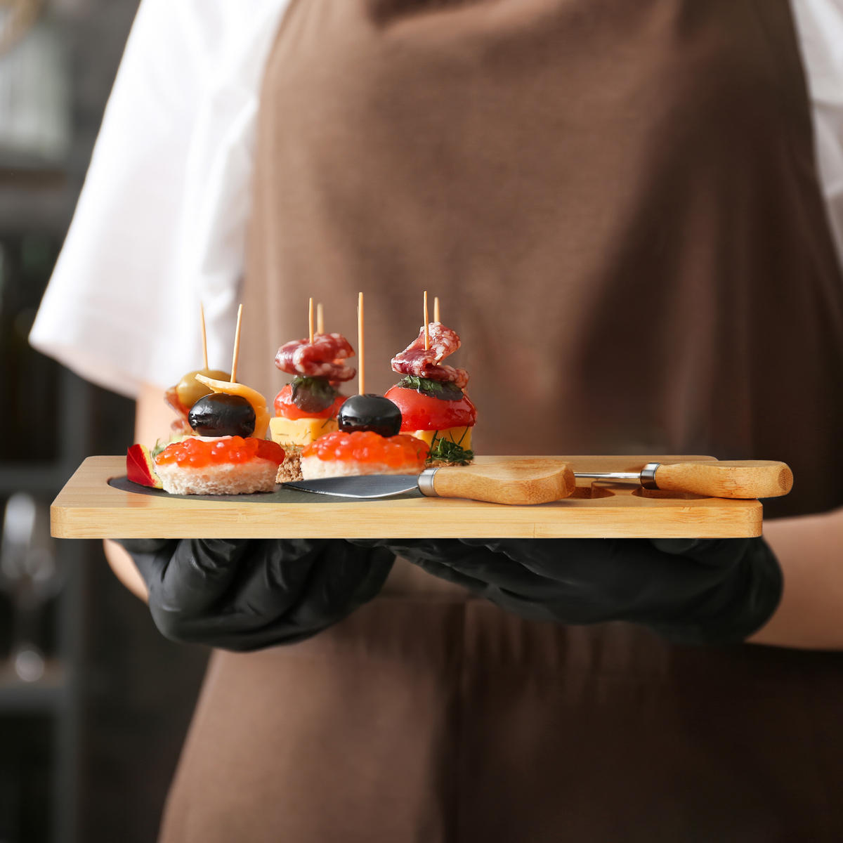 KÄSEBRETT-SET - Multicolor, Holz/Stein (25/17cm) - Relaxdays