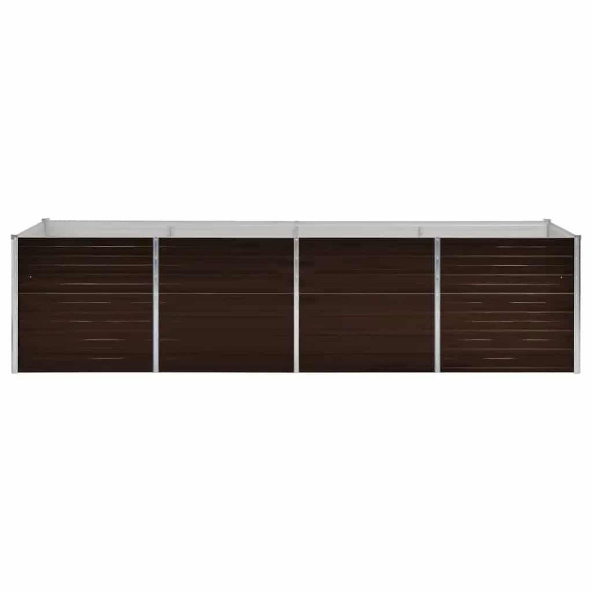GARTEN-HOCHBEET Braun 320/80/77 Cm Verzinkter Stahl - Braun, Metall (80/77/320cm) - vidaXL