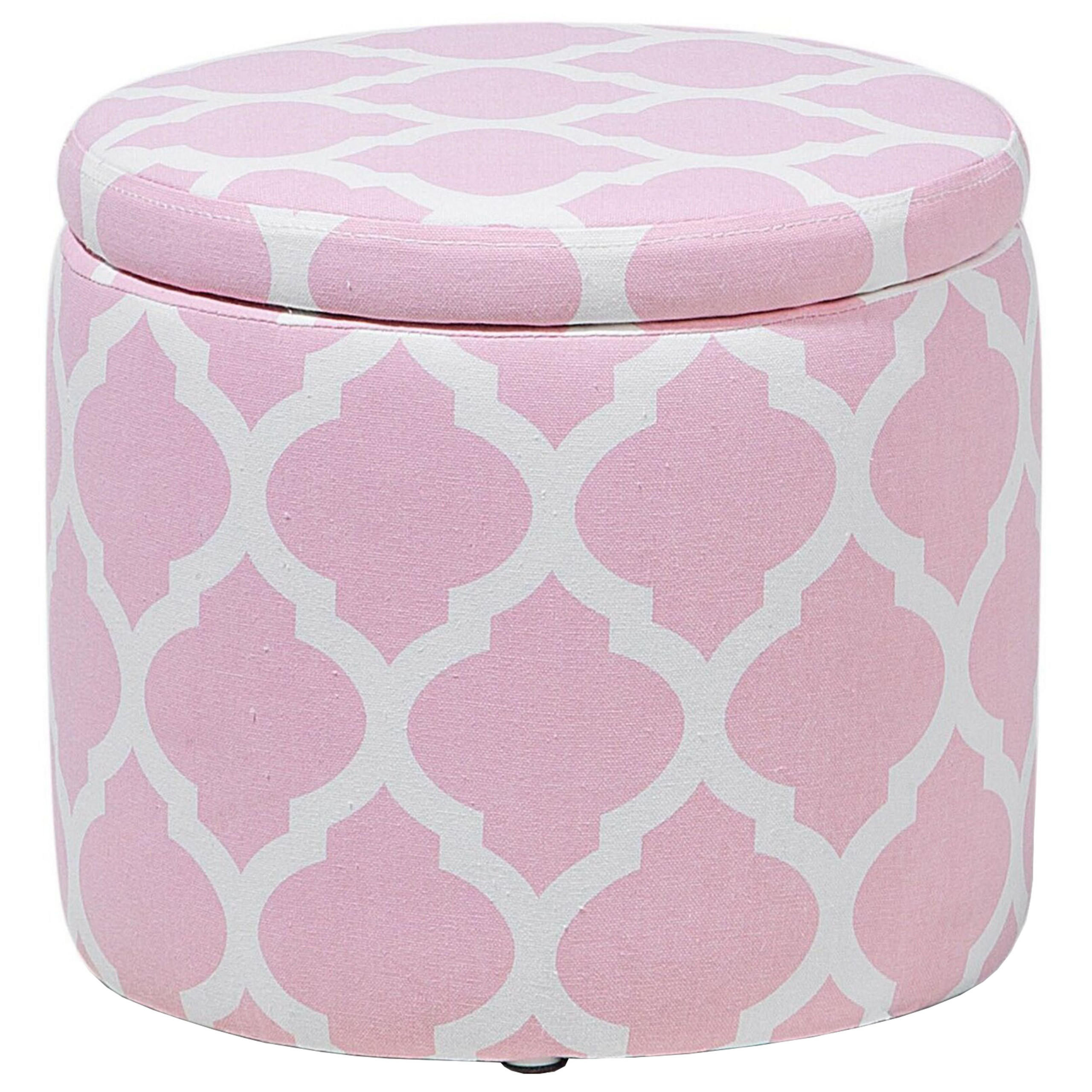 HOCKER Tunica 35/35/30 cm - Pink, Naturmaterialen/Textil (35/30/35cm) - Beliani