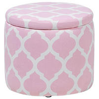 HOCKER Tunica 35/35/30 cm - Pink, Naturmaterialen/Textil (35/30/35cm) - Beliani