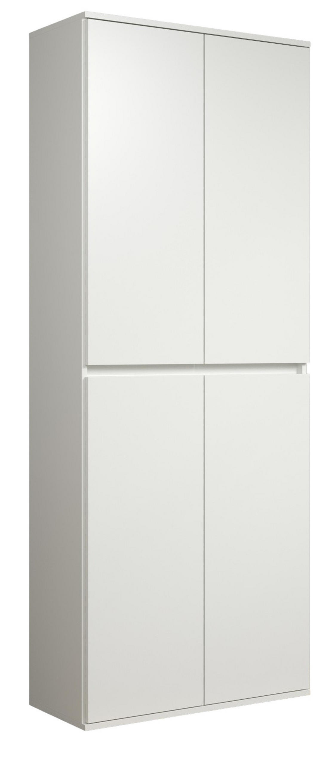 GARDEROBENSCHRANK weiß 74 x 191 cm, Schuhschrank 4-türig - Schwarz/Weiß, Holzwerkstoff/Kunststoff (74/191/34cm) - Top.Furn