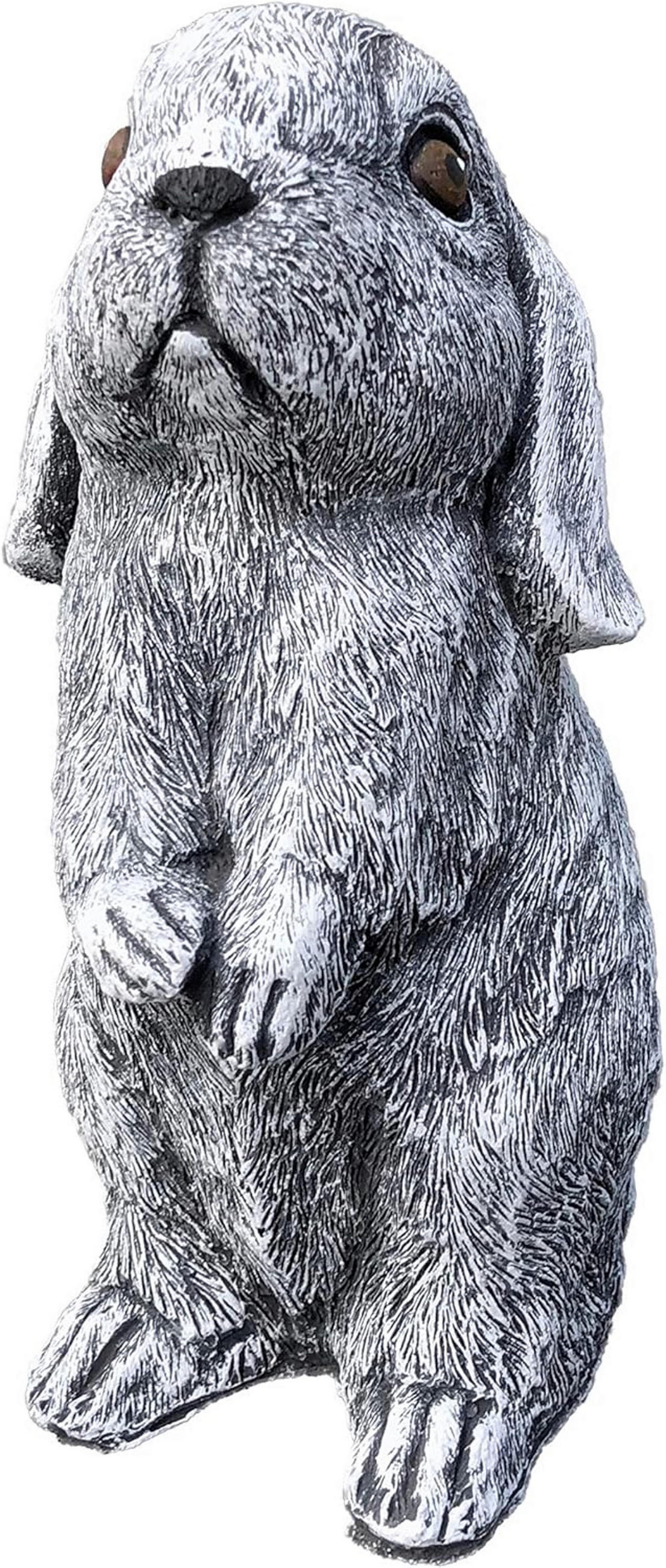 STEINFIGUR Hase Kaninchen Widder Balduin, Frostfest - Grau, Stein (9/20/10cm) - stoneandstyle