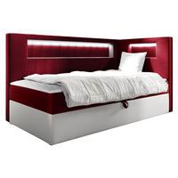 BOXBETT Gold Junior 3, Seite zum Öffnen des Bettkastens: Rechts - Rot/Weiß, Holz (90/200cm) - MIRJAN24