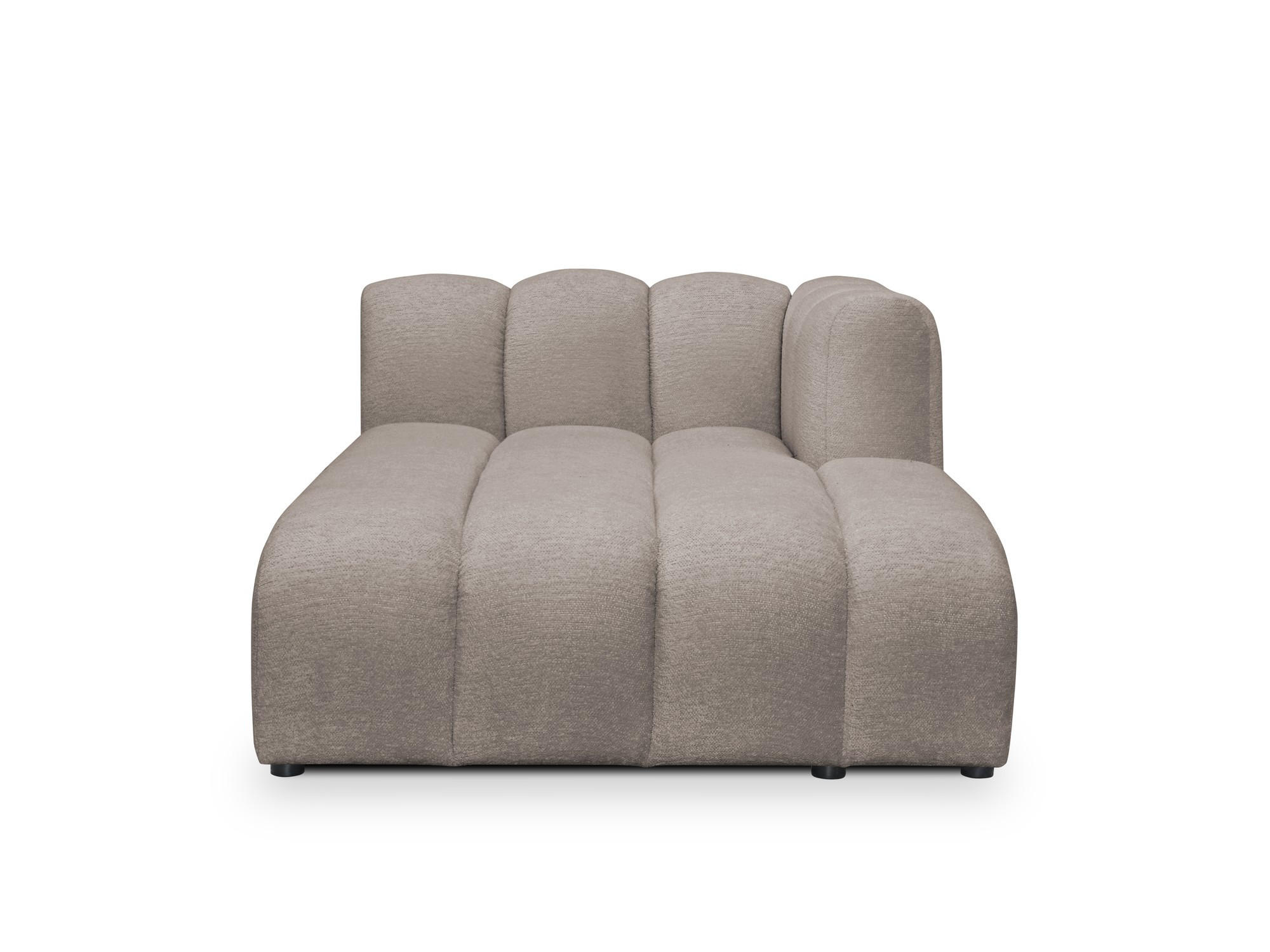 SOFAELEMENT Rechts Chenille Stoff Beige - Beige/Schwarz, Holzwerkstoff/Kunststoff (179/70/113cm) - Makamii