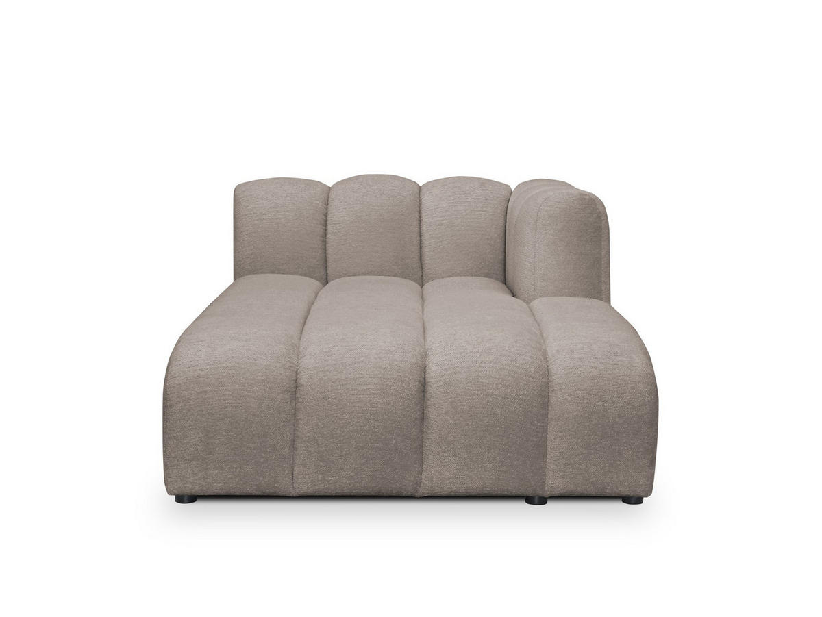 SOFAELEMENT Rechts Chenille Stoff Beige - Beige/Schwarz, Holzwerkstoff/Kunststoff (179/70/113cm) - Makamii