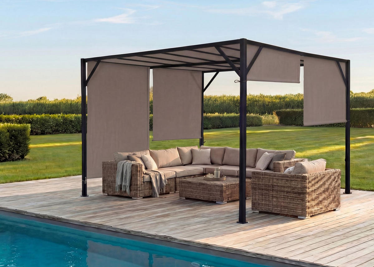 PERGOLA BEJA taupe - Taupe, Metall (405/212/405cm) - MCW
