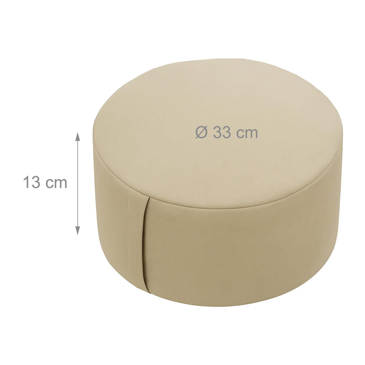 MEDITATIONSKISSEN - Beige, Naturmaterialien/Textil (33/33/13cm) - Relaxdays