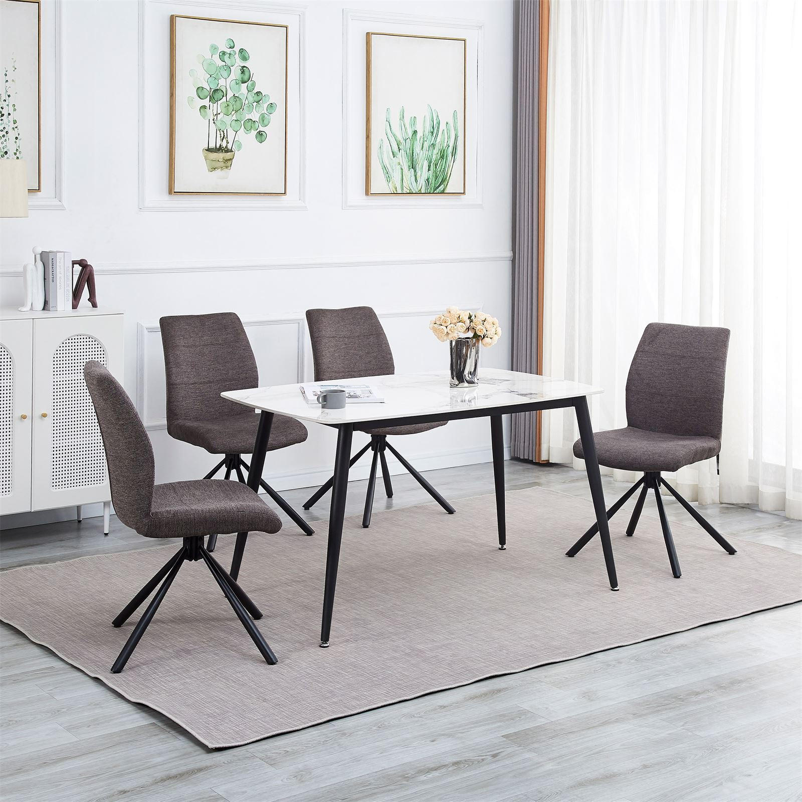 ESSZIMMERSTUHL TAURAUS 2ER-SET - Braun, Textil (48/91/61cm) - IDIMEX