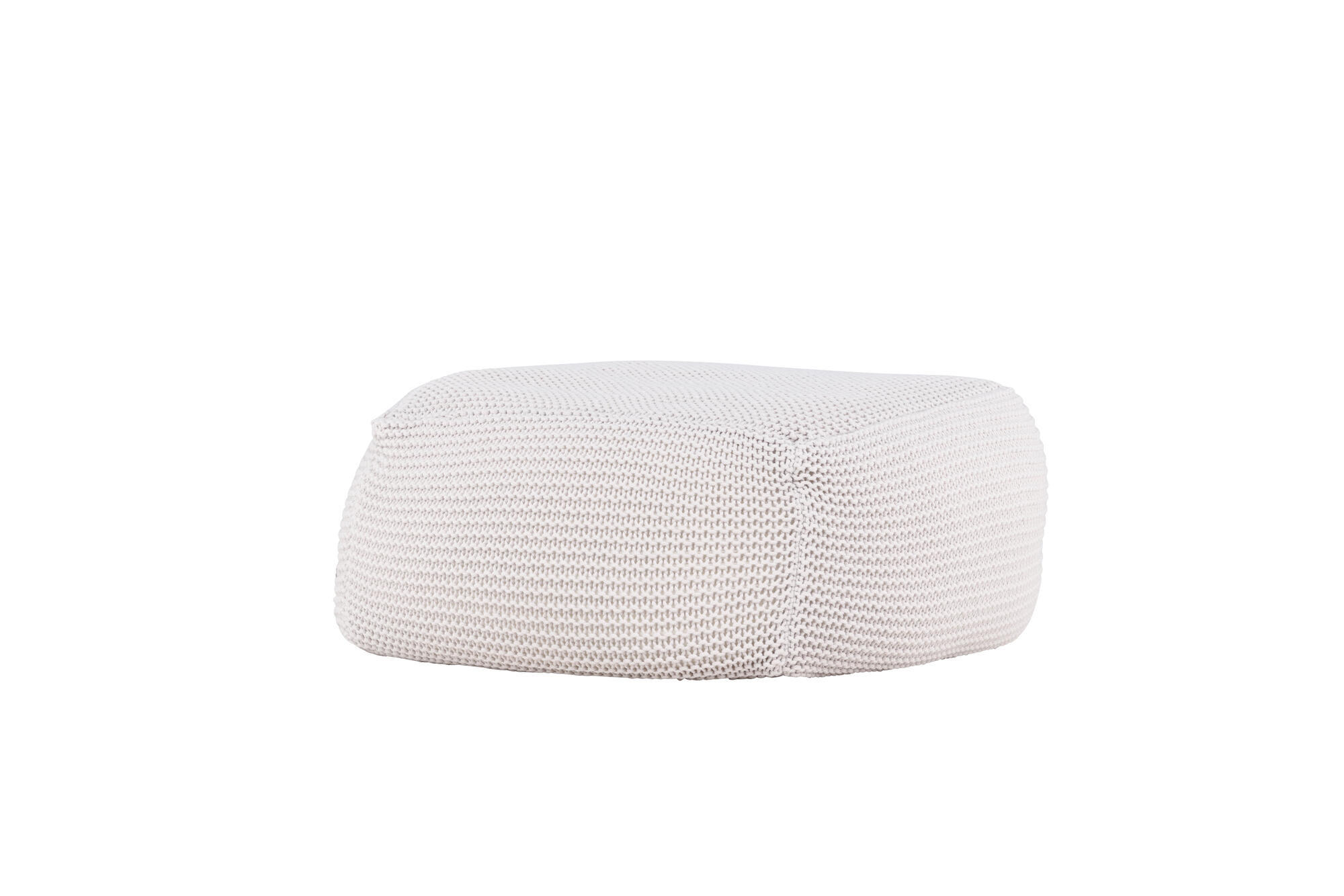 SITZPOUF LUCA Weiß 60x60x40 cm - Weiß, Textil (60/40/60cm) - FURNLUX
