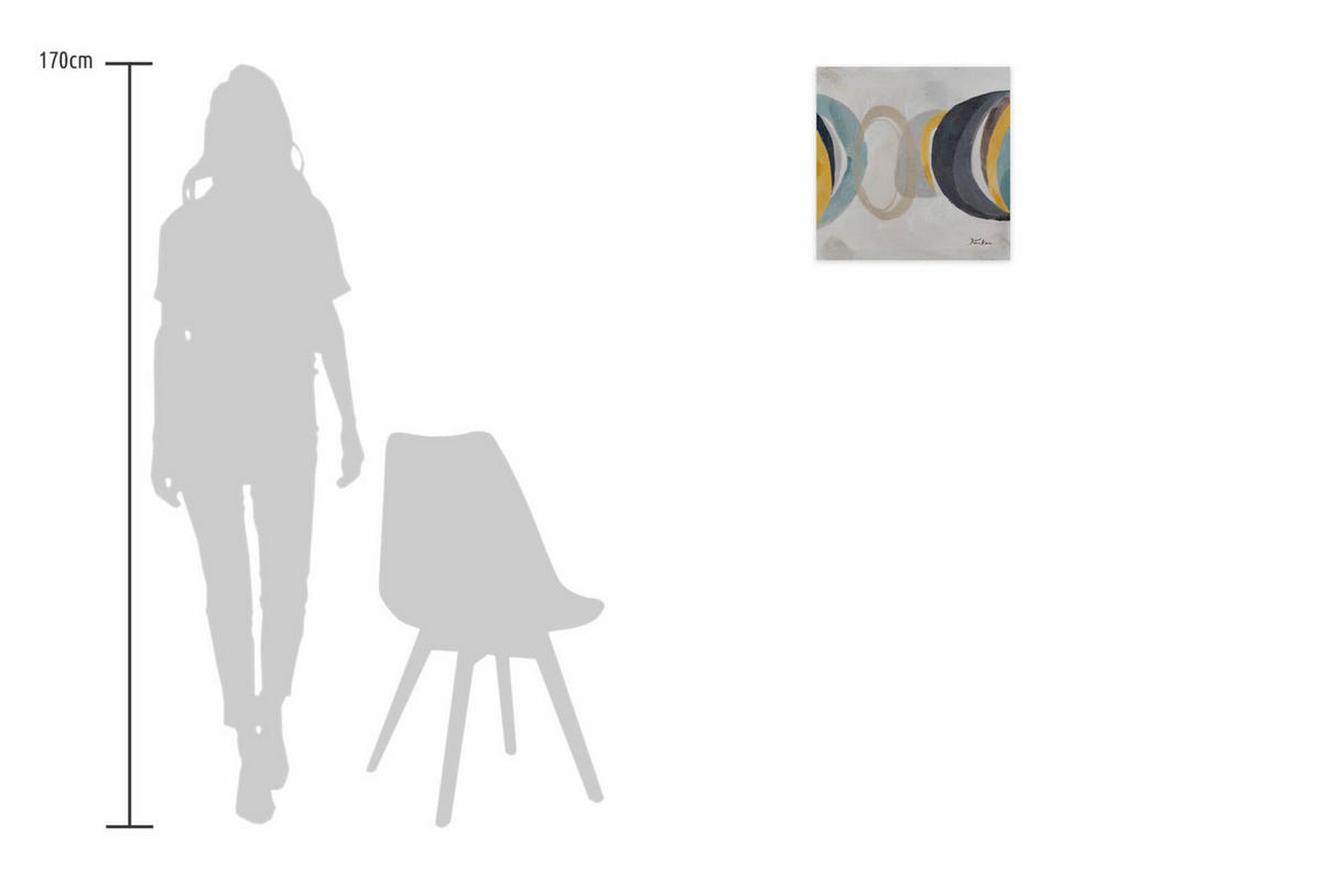 OLEJOMAĽBA 40/40 cm, Mesto a architektúra - sivá/béžová, drevo/textil (40/40cm) - KUNSTLOFT