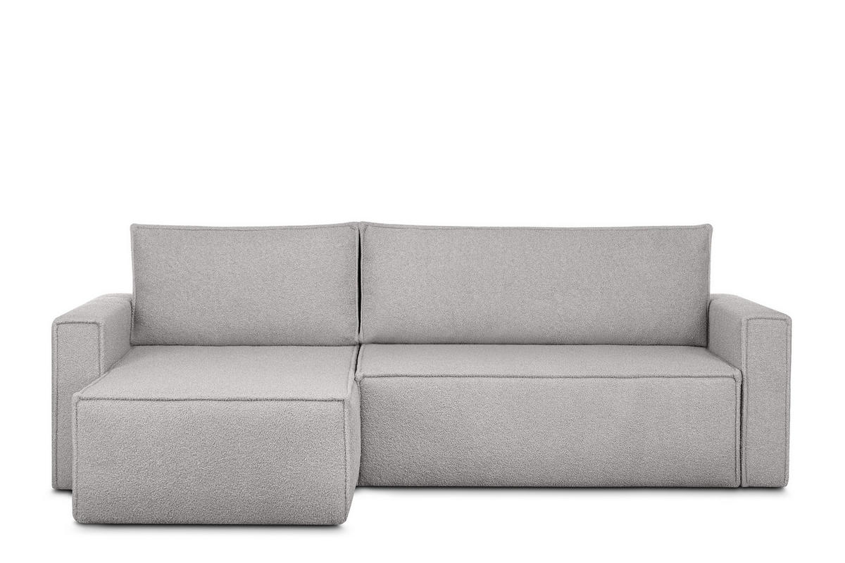 ECKSOFA-LINKS/RECHTS NAPI II mit Schlaffunktion, aschgrau - Hellgrau/Grau, Textil (246/148cm) - KONSIMO®