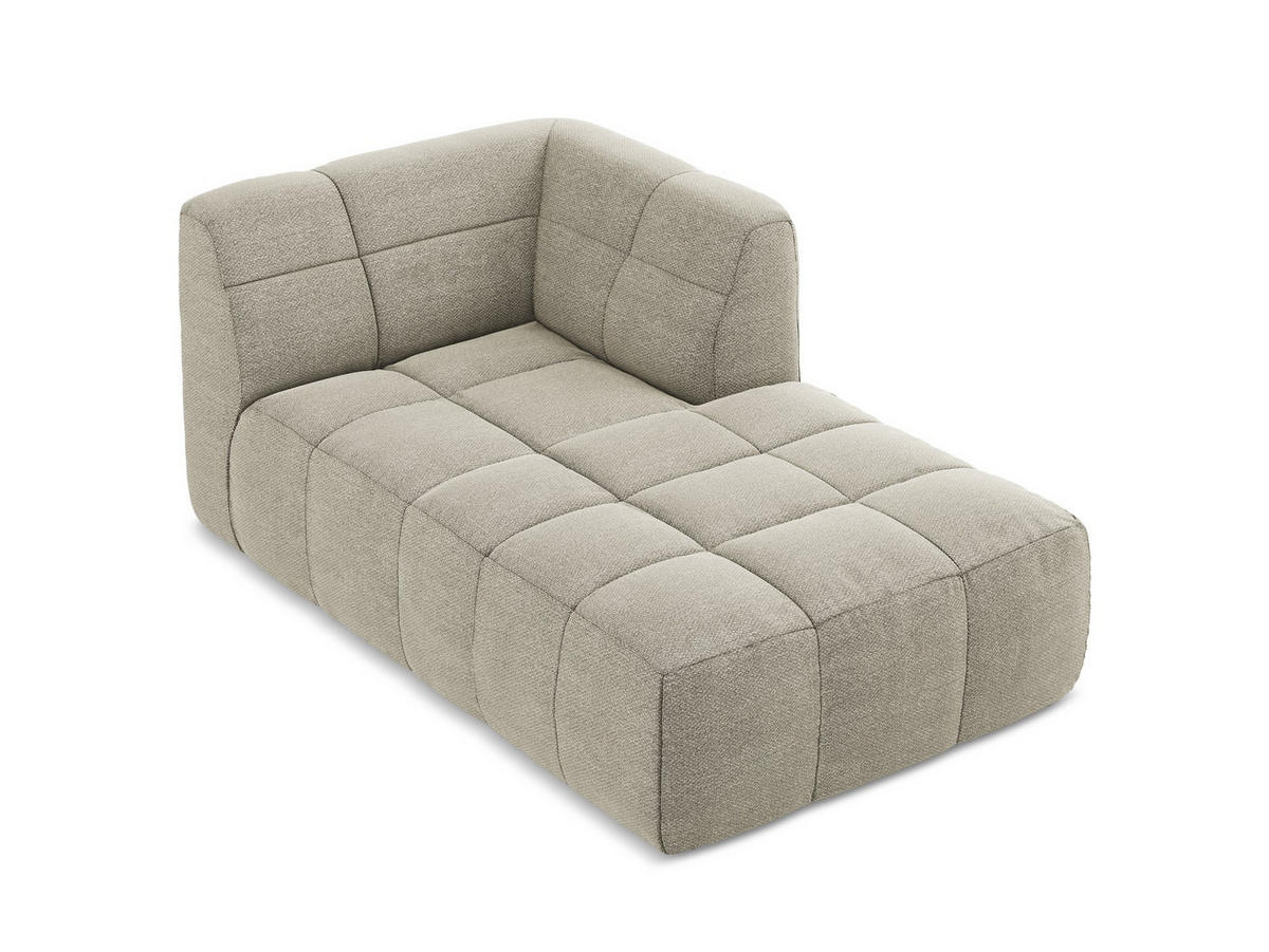 SOFAELEMENT Rechts Bouclé Stoff Grau - Taupe/Schwarz, Holzwerkstoff/Kunststoff (101/77/175cm) - Makamii