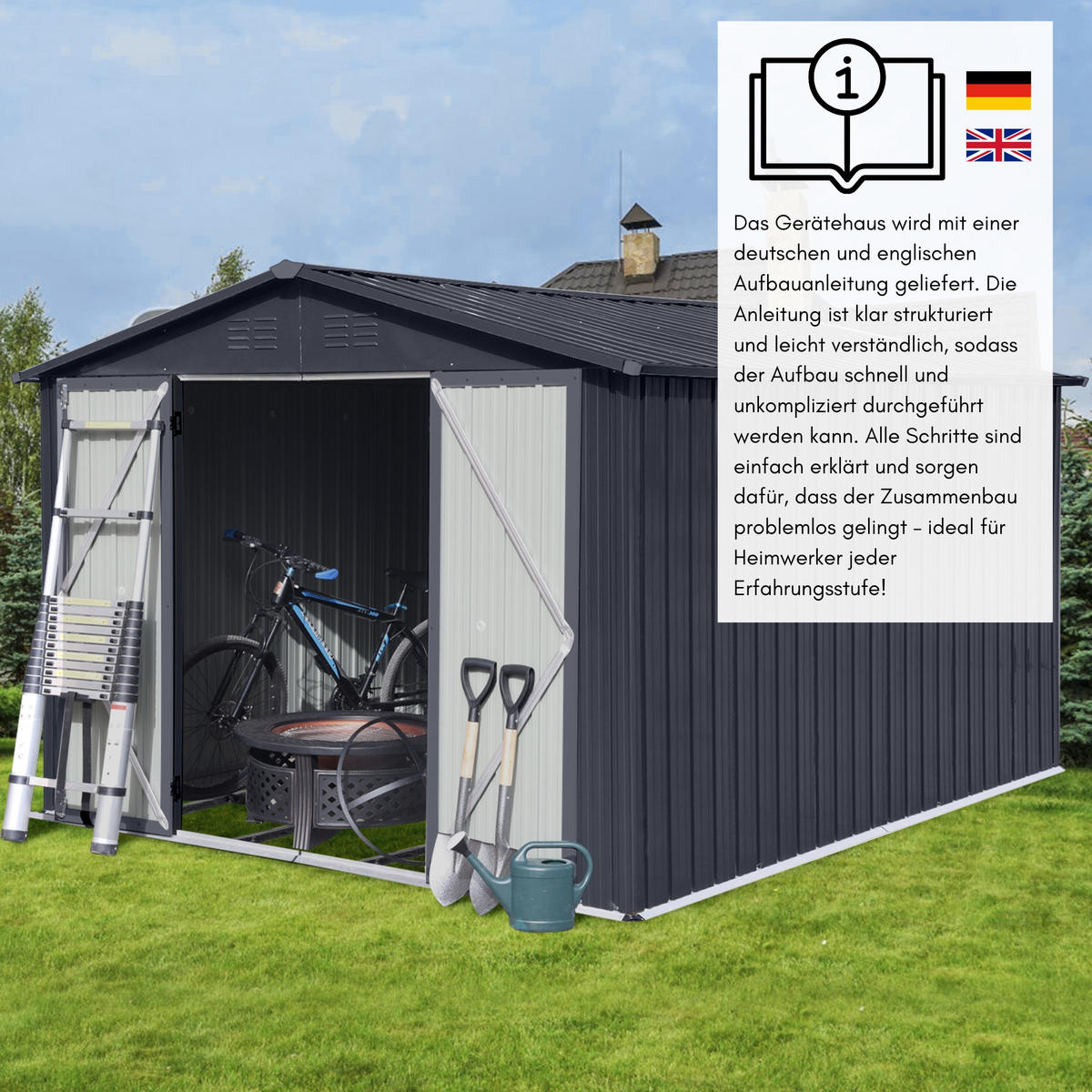 GERÄTEHAUS XXL - Anthrazit, Metall (259/192/313cm) - Albatros