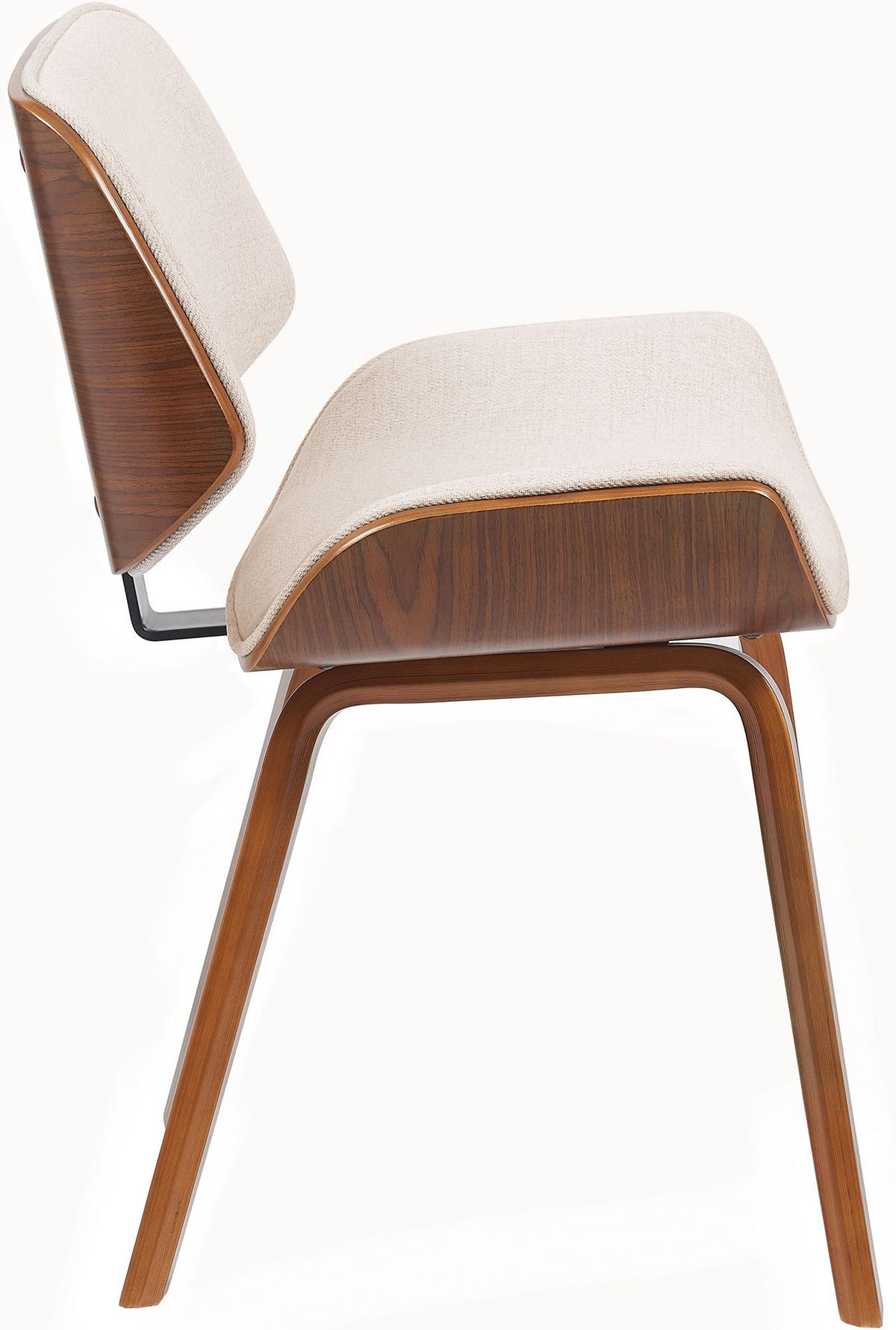 ESSZIMMERSTUHL 2 Stoff Walnuss/Creme - Walnussfarben/Creme, Holz/Textil (55/80/41cm) - CLP