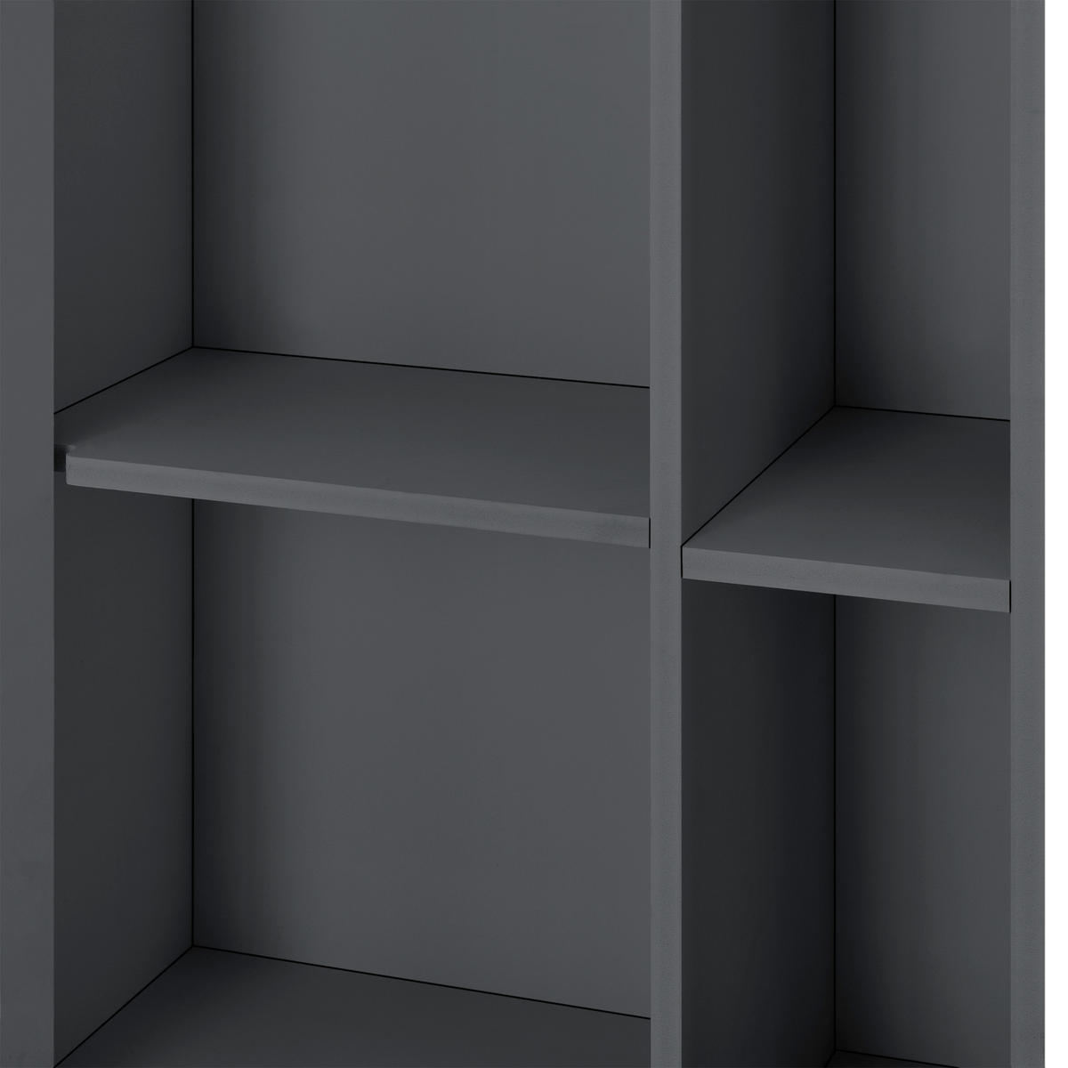 SEITENSCHRANK Vansbro - Dunkelgrau, Kunststoff (48/96/24cm) - [en.casa]