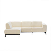 3-SITZER-ECKSOFA mit Ecke auf der linken Seite aus Stoff, beige - Beige, Metall (256/188cm) - Giga Meubel