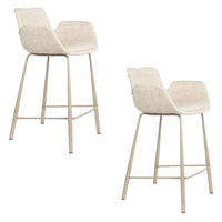 BARHOCKER Brit Rückenlehne 67,5 cm Beige - 2 er Set - Beige, Kunststoff (57/91.5/54cm) - Zuiver