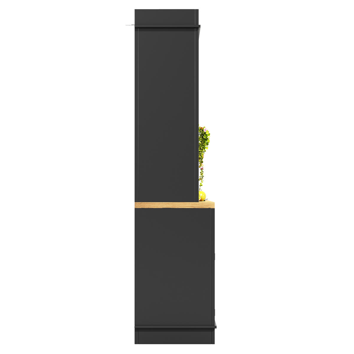 KÜCHENSCHRANK 107x43x184Cm LED Vitrine Regal Schwarz - Schwarz, Metall (107/184/43cm) - FLIEKS