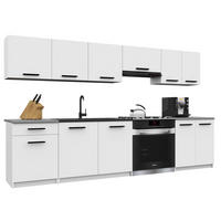 KÜCHENZEILE Italia 2 240 cm, mit Arbeitsplatten, Weiß Matt - Weiß, Holz (240/143/60cm) - B BELINI GROUP