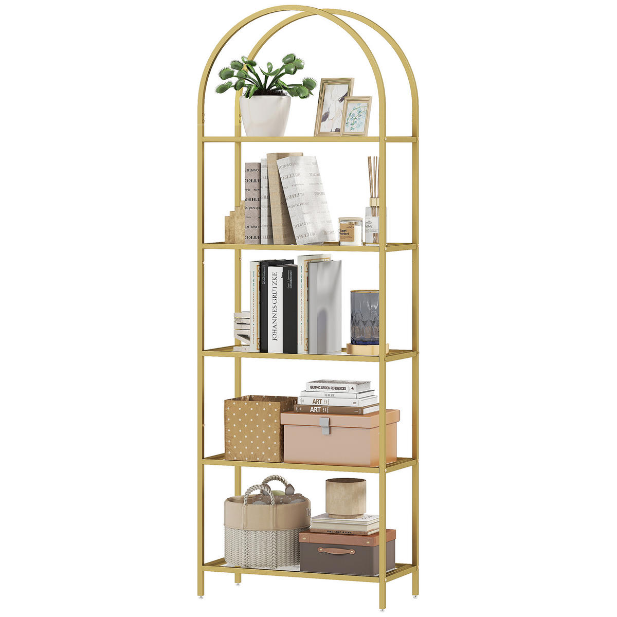 BÜCHERREGAL 60/30/175 cm Gold - Goldfarben, Metall (60/175/30cm)