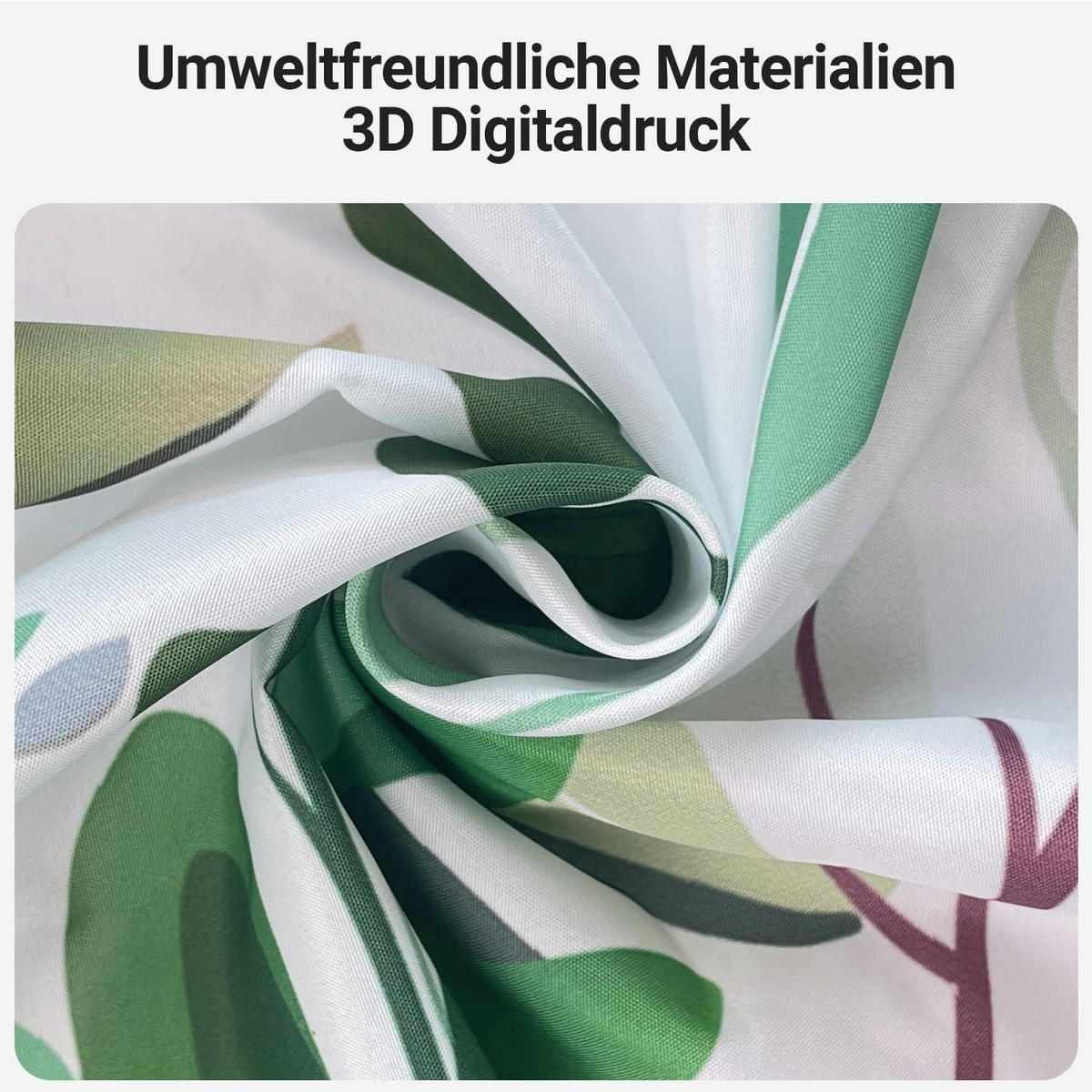 DUSCHVORHANG Blätter Grün 120 x 200 cm - Grün, Textil (120/200cm)
