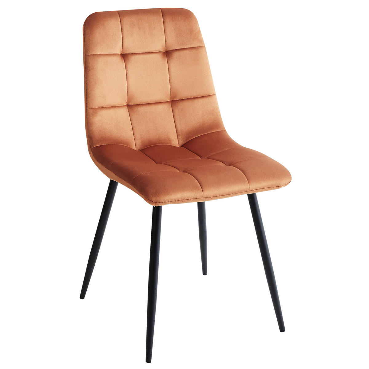 ESSZIMMERSTUHL 4er-Set Samtstoff Orange Powell - Orange, Textil (45/88/62cm) - Beliani